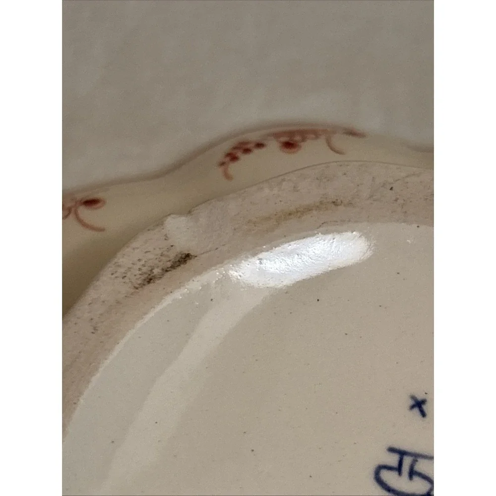 Vtg De Porceleyne Fles Delft Imari Style Scalloped Fruitschaal Bowl 8.5